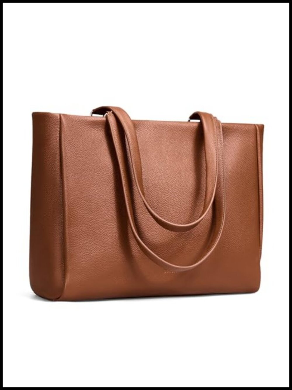 Genuine Leather Work Tote Bag with 15.6" Laptop Compartment